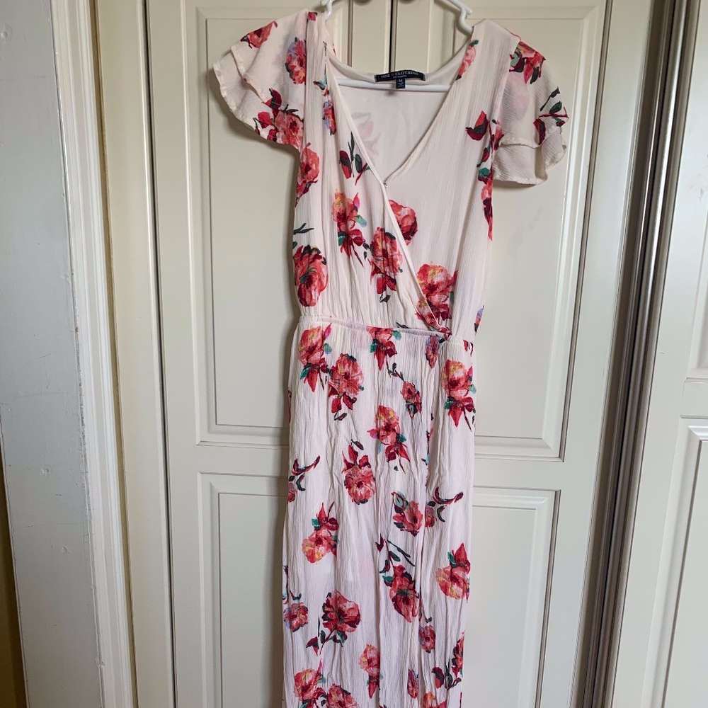 Floral Wrap Maxi Slit Dress